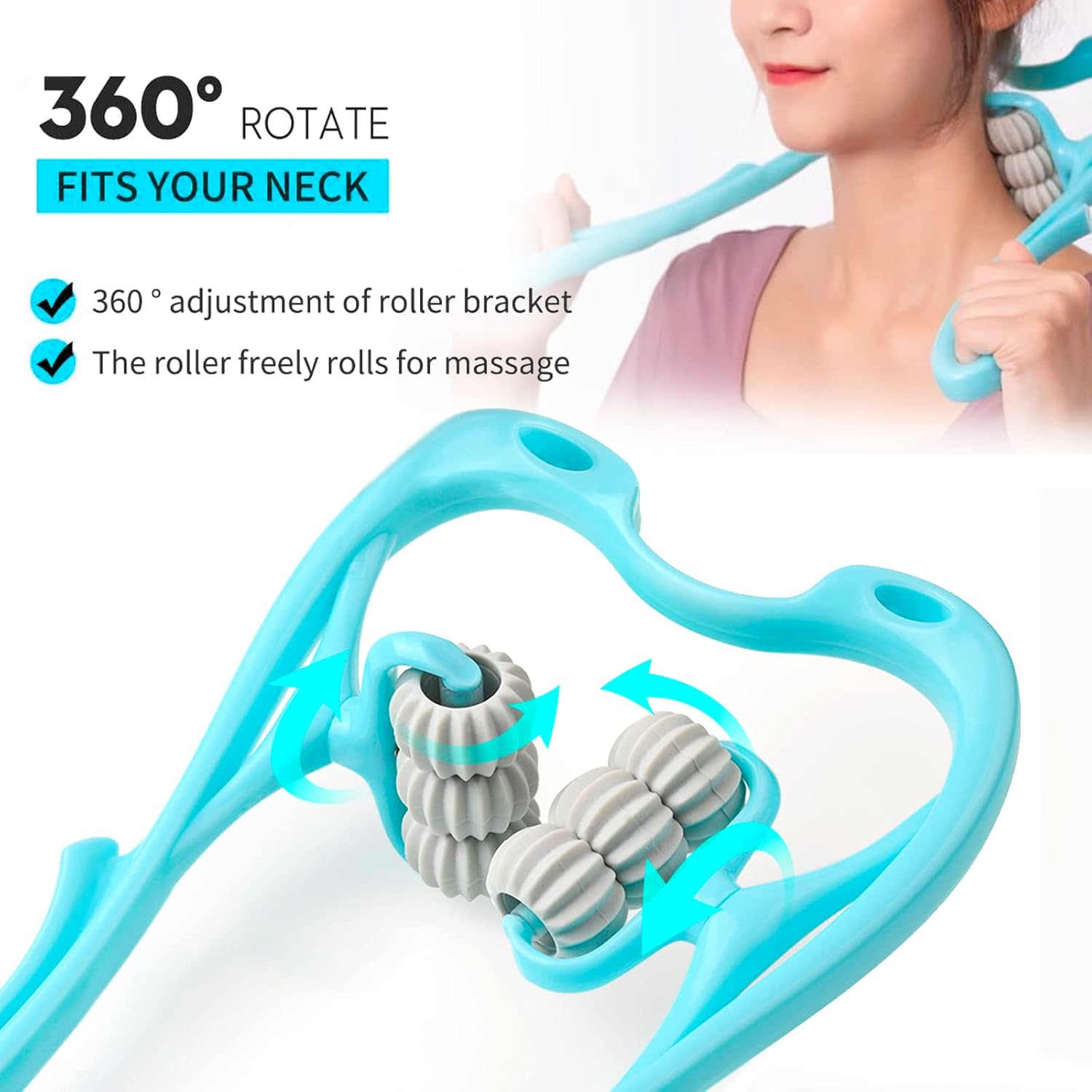 6-Wheel Neck & Body Massager – Pressure Point Therapy Roller Tool
