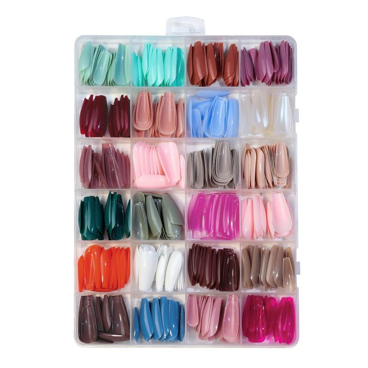 Artificial Nails Set – 576 Nails in 24 Stunning Colors